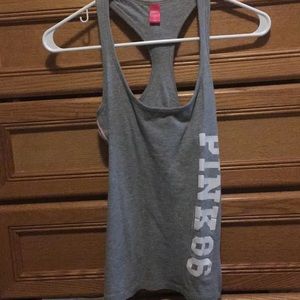PINK grey racer back tank top